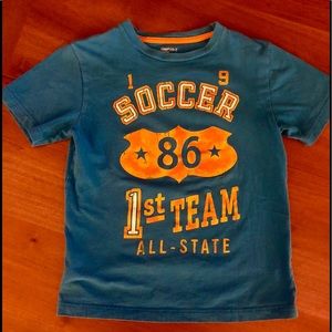 (3 for $15) GapKids (8) blue / Aqua graphic short sleeve T
